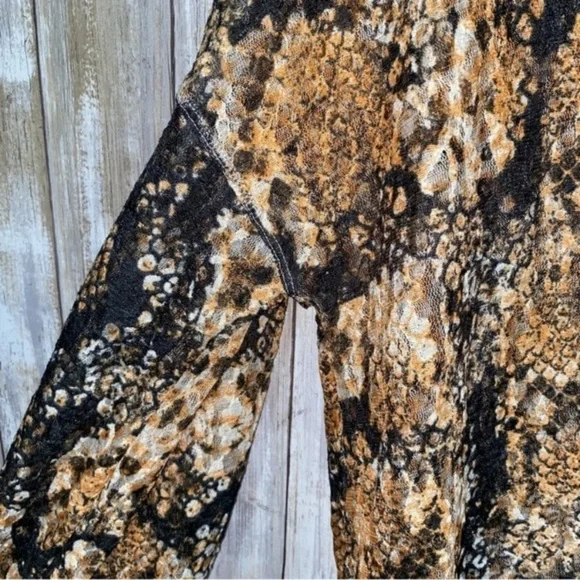 Free People Out For the Night Snake Combo Sheer Oversized Blouse on Revolve - Picture 11 of 11